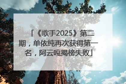 《歌手2025》第二期，单依纯再次获得第一名，阿云嘎揭榜失败