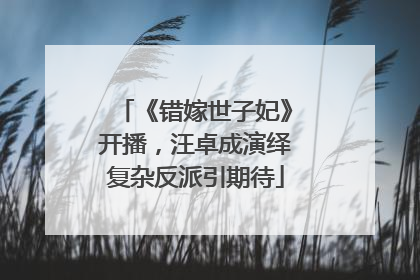 《错嫁世子妃》开播，汪卓成演绎复杂反派引期待