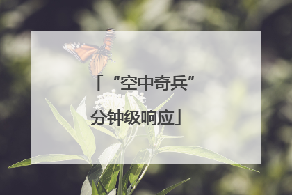 “空中奇兵”分钟级响应