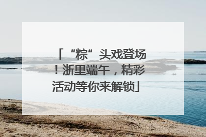 “粽”头戏登场！浙里端午，精彩活动等你来解锁