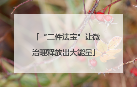 “三件法宝”让微治理释放出大能量