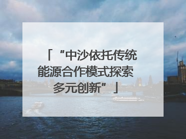 “中沙依托传统能源合作模式探索多元创新”