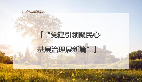 “党建引领聚民心·基层治理展新篇”