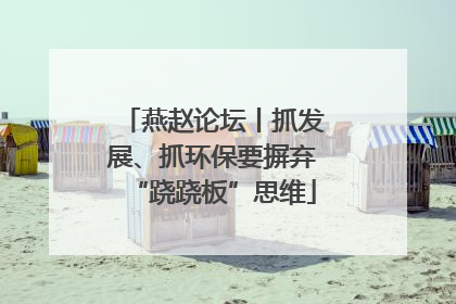 燕赵论坛丨抓发展、抓环保要摒弃“跷跷板”思维