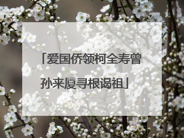 爱国侨领柯全寿曾孙来厦寻根谒祖