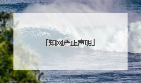 知网严正声明