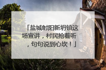 盐城射阳新坍镇这场宣讲，村民抢着听，句句说到心坎！