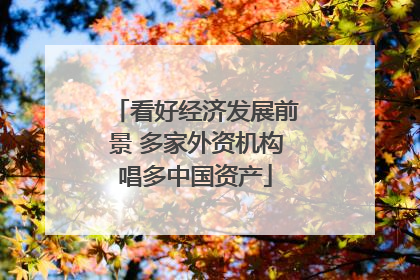 看好经济发展前景 多家外资机构唱多中国资产