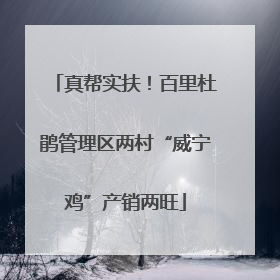 真帮实扶！百里杜鹃管理区两村“威宁鸡”产销两旺