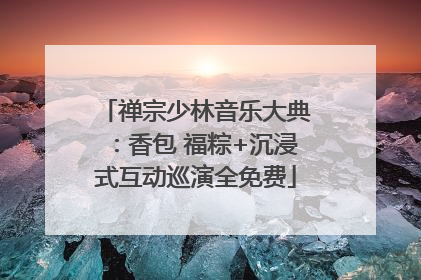 禅宗少林音乐大典：香包 福粽+沉浸式互动巡演全免费