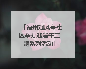 福州观风亭社区举办迎端午主题系列活动