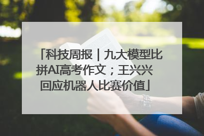科技周报｜九大模型比拼AI高考作文；王兴兴回应机器人比赛价值