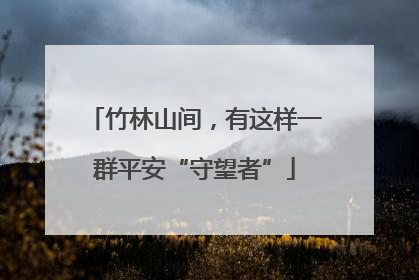 竹林山间，有这样一群平安“守望者”