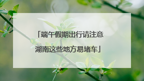 端午假期出行请注意 湖南这些地方易堵车
