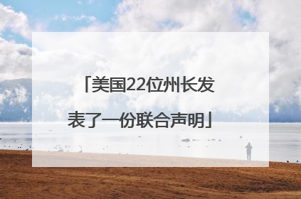 美国22位州长发表了一份联合声明