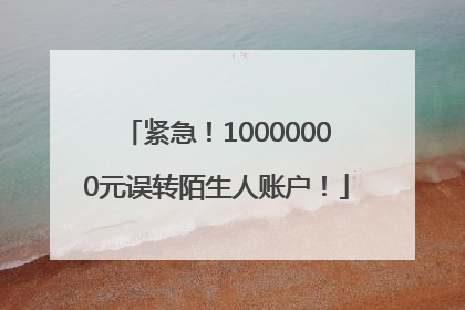 紧急！10000000元误转陌生人账户！
