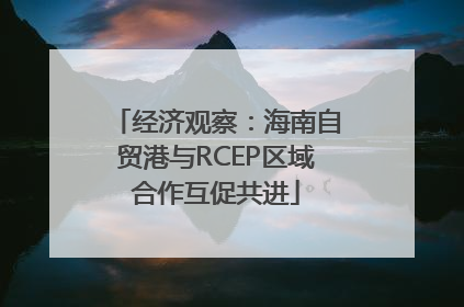经济观察：海南自贸港与RCEP区域合作互促共进