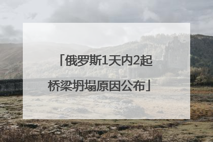 俄罗斯1天内2起桥梁坍塌原因公布