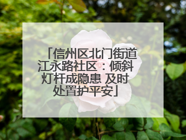 信州区北门街道江永路社区：倾斜灯杆成隐患 及时处置护平安