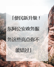 便民新升级！东阿公安政务服务这些亮点你不能错过