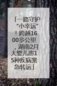 一路守护“小幸运”！跨越1600多公里，湖南2月大婴儿患15种疾病紧急转运