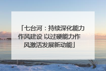 七台河：持续深化能力作风建设 以过硬能力作风激活发展新动能