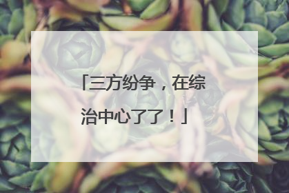 三方纷争，在综治中心了了！