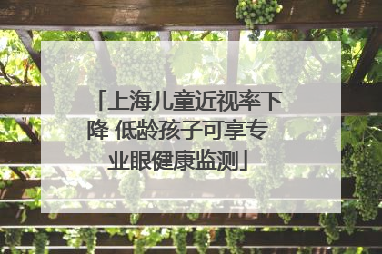 上海儿童近视率下降 低龄孩子可享专业眼健康监测