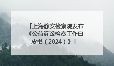 上海静安检察院发布《公益诉讼检察工作白皮书（2024）》