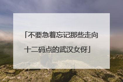 不要急着忘记那些走向十二码点的武汉女伢