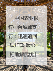 中国农业银行桓台城郊支行：迅速追回误扣款 暖心相助解民忧