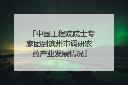 中国工程院院士专家团到滨州市调研农药产业发展情况