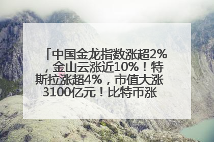 中国金龙指数涨超2%，金山云涨近10%！特斯拉涨超4%，市值大涨3100亿元！比特币涨回11万美元关口