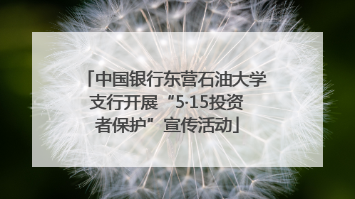 中国银行东营石油大学支行开展“5·15投资者保护”宣传活动