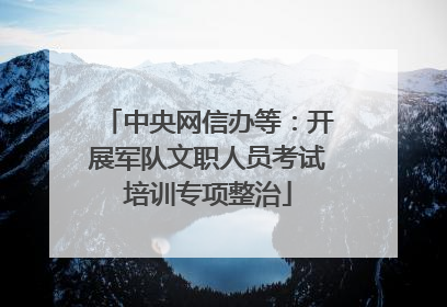 中央网信办等：开展军队文职人员考试培训专项整治