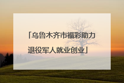 乌鲁木齐市福彩助力退役军人就业创业