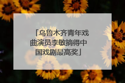 乌鲁木齐青年戏曲演员李敏摘得中国戏剧最高奖