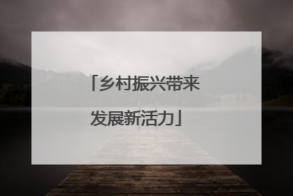 乡村振兴带来发展新活力
