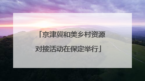 京津冀和美乡村资源对接活动在保定举行