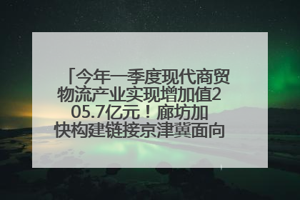 今年一季度现代商贸物流产业实现增加值205.7亿元！廊坊加快构建链接京津冀面向全世界的物流通道