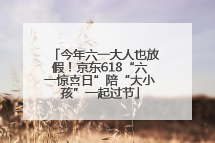 今年六一大人也放假！京东618“六一惊喜日”陪“大小孩”一起过节
