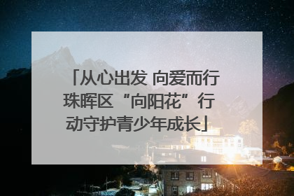 从心出发 向爱而行 珠晖区“向阳花”行动守护青少年成长