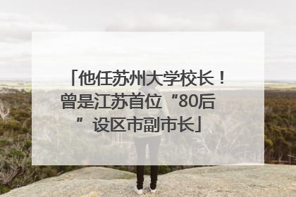 他任苏州大学校长！曾是江苏首位“80后”设区市副市长