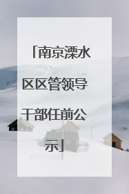 南京溧水区区管领导干部任前公示
