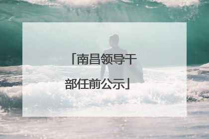 南昌领导干部任前公示