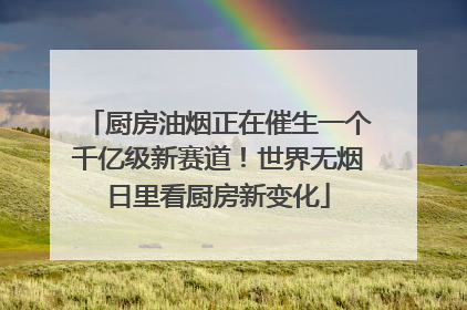 厨房油烟正在催生一个千亿级新赛道！世界无烟日里看厨房新变化