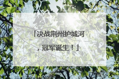 决战荆州护城河，冠军诞生！