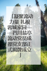 凝聚流动力量 扎根蓉城家园——四川盐亭流动党员成都党支部正式揭牌成立