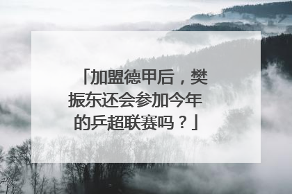 加盟德甲后，樊振东还会参加今年的乒超联赛吗？