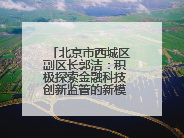 北京市西城区副区长郭洁：积极探索金融科技创新监管的新模式和新方法